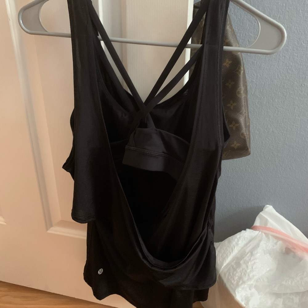 Black tank top/ connected bra